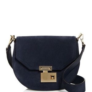Rebecca Minkoff Navy Paris Suede Saddle Bag